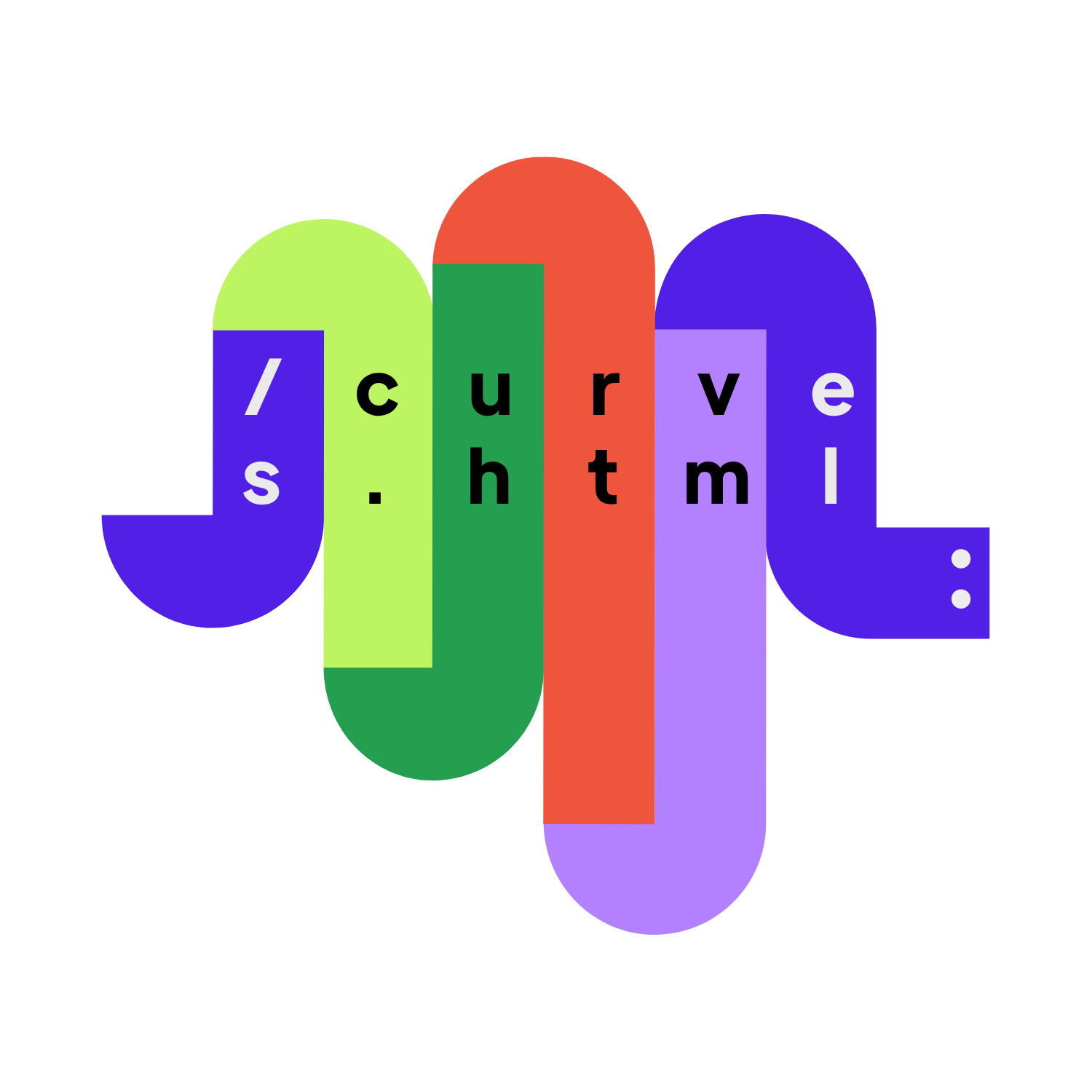 Assembled curve segments revealing the puzzle URL